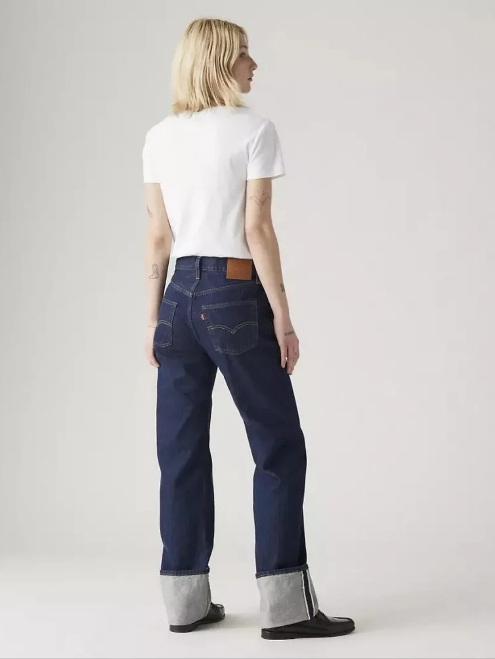 NWOT Levi's 501 90s Cuffed Selvedge Jeans (Dark Rinse) - Picture 3 of 8